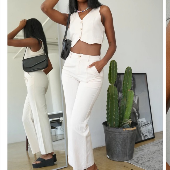 Linen vest and pants set. Elodie Apparel. - Picture 3 of 4